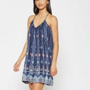 Joie Dark Navy Silk Slip Shift Mini Racerback Dress